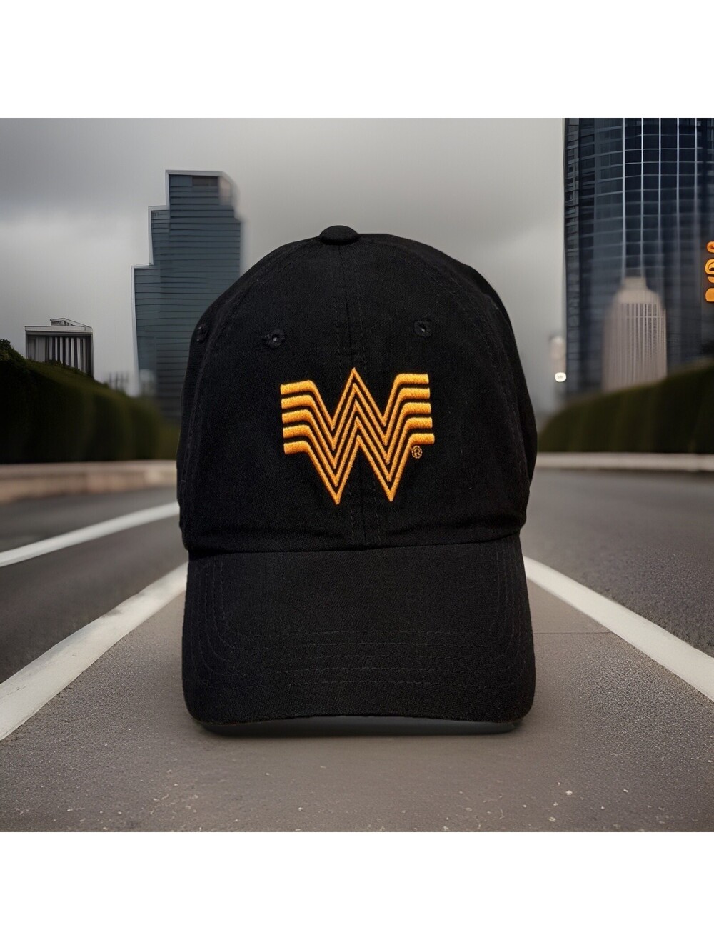 Whataburger Texas Fast Food Chain Crew Uniform Bacon Cheese Burger Baseball Cap